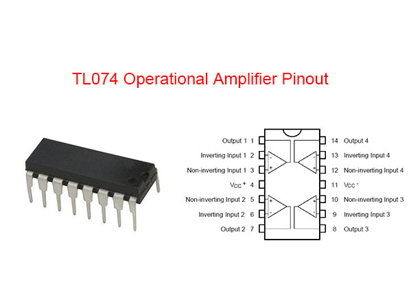  TL074 Operational Amplifier Pinout